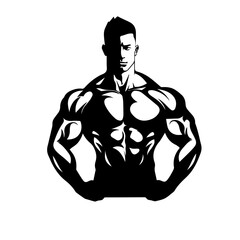 Bodybuilder silhouette illustration 