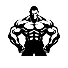 Bodybuilder silhouette illustration 