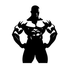 Bodybuilder silhouette illustration 