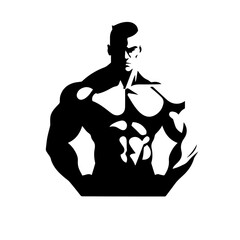 Bodybuilder silhouette illustration 