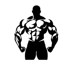 Bodybuilder silhouette illustration 