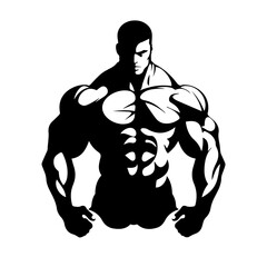 Fototapeta na wymiar Bodybuilder silhouette illustration 