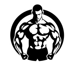 Bodybuilder silhouette illustration 