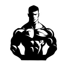 Bodybuilder silhouette illustration 