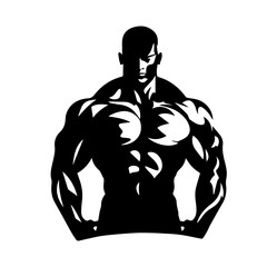 Bodybuilder silhouette illustration 