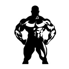Bodybuilder silhouette illustration 