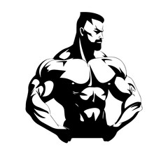 Bodybuilder silhouette illustration 