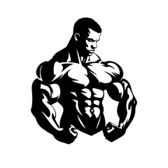 Bodybuilder silhouette illustration 