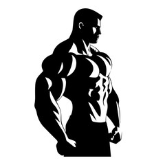 Bodybuilder silhouette illustration 