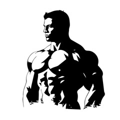 Bodybuilder silhouette illustration 
