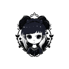 face of cute girl with colorful hair