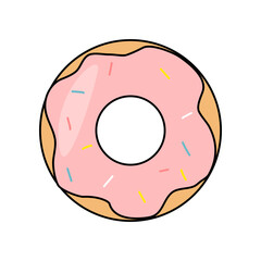 Doughnut inflatable ring for swimming pool or beach, vector