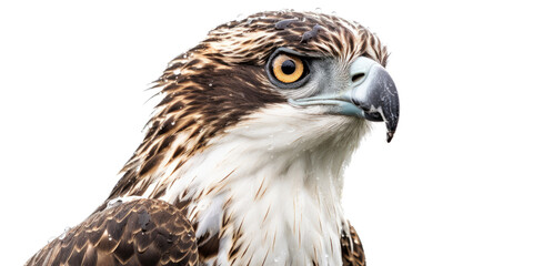 Obraz premium an Osprey, Pandion haliaetus. Portrait, in various positions, raptor nesting, Nature-themed, photorealistic illustrations in a PNG, cutout, and isolated. Generative AI