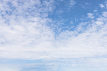 View of beautiful blue sky with white clouds.