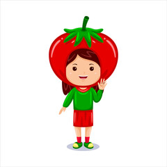 girl kids tomato character costume