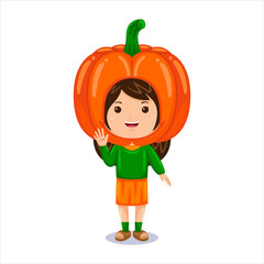 girl kids pumpkin character costume