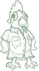 Funny rooster with shirt