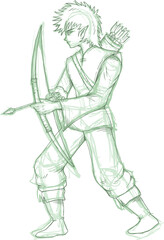 Medieval archer draw