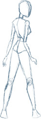 Sketch woman body draw