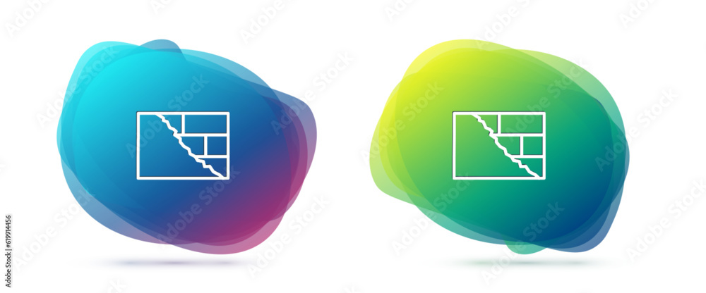 Poster set line bricks icon isolated on white background. abstract banner with liquid shapes. vector