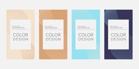 Abstract background banner wave line color design vector, vertical banner set