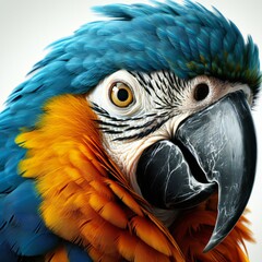 Portrait of a Blue-Throated Macaw