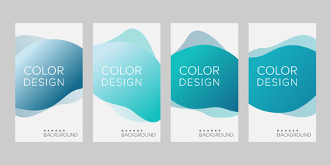 Abstract background banner gradient color design vector, vertical banner set