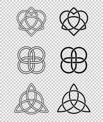 Celtic knots symbols set isolated