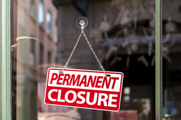 Permanent closure - Closed sign