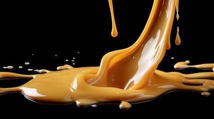 Silky Smooth Flowing Caramel Delight: A Tasty Journey. Generative AI
