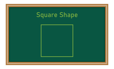 2D square shape in mathematics. Square shape drawing for kids. Mathematics resources for teachers and students.