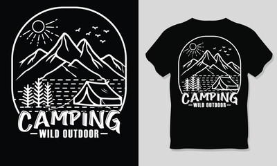 Camping outdoor T-Shirt Design.