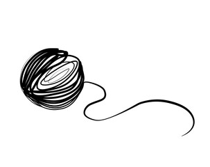 continuous drawing of a skein of thread in one line