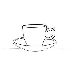 continuous drawing of a cup with one line