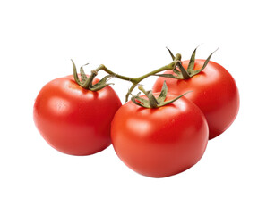 delicious, sun-ripened tomatoes on the vine, red Garden-themed, photorealistic illustrations in a PNG, cutout, and isolated. Generative AI