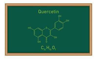 Chemical structure of quercetin (C15H10O7). Mathematics resources for teachers and students.