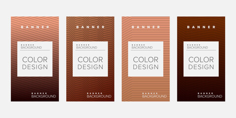 Background banner geometric line color design vector, vertical banner set