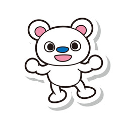 しろくま 全身 イラスト ラベル