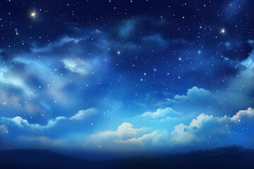 Summer blue sky and stars fantasy clouds background 