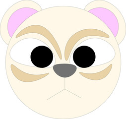 Funny muzzle of a ferret, children's drawing