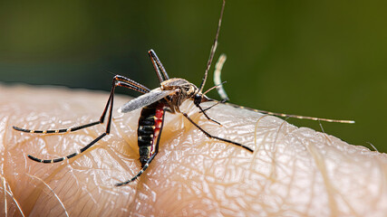 Firefly Bedbug Close up of Tiger mosquito . IMAGE AI