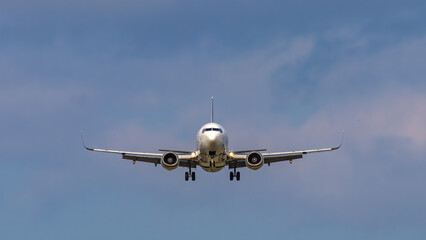 close up detail of landing plane