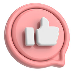 Like icon. Like button. 3D illustration.