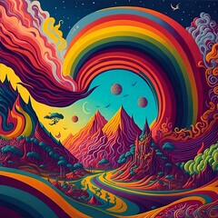 abstract rainbow background, generative ai, ai generated