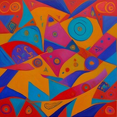 seamless pattern with triangles, generative ai, ai generated