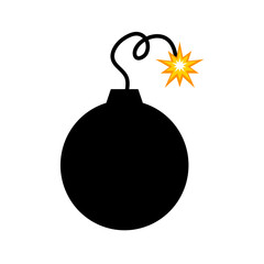 bomb with burning wick vector