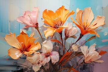 oil painting on canvas in pastel colors © jechm