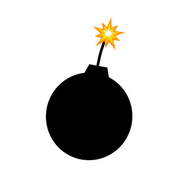 bomb with burning wick vector