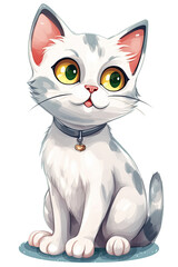 Fototapeta na wymiar Cute cat on transparent background