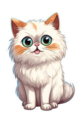 Fototapeta premium Cute cat on transparent background